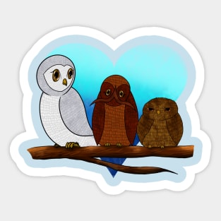 Little Owl Trios Sticker